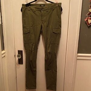 Express Dark Olive Green Cargo Trousers